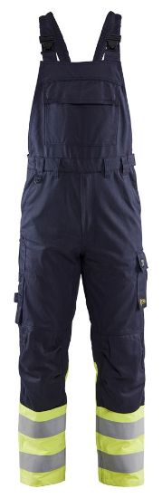 Afbeeldingen van BLÅKLÄDER Bretelbroek Inherent Steel 2605 marineblauw/High Vis geel C64
