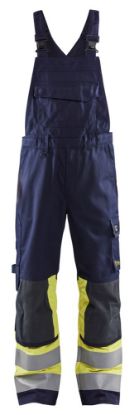 Afbeeldingen van BLÅKLÄDER Bretelbroek Multinorm Klasse 1 2607 marineblauw/High Vis geel C48