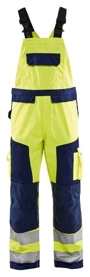 Afbeeldingen van BLÅKLÄDER Bretelbroek zonder spijkerzakken 2660 High Vis geel/marineblauw C158