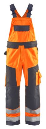 Afbeeldingen van BLÅKLÄDER Bretelbroek zonder spijkerzakken 2660 High Vis oranje/medium grijs C150