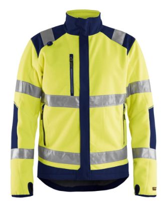 Afbeeldingen van BLÅKLÄDER Fleecejack winddicht 4888 High Vis geel/marineblauw 4XL