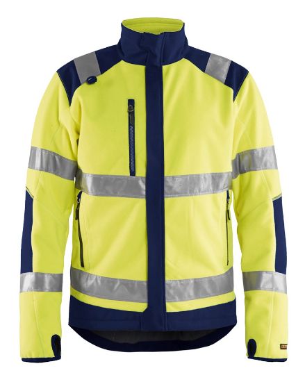 Afbeeldingen van BLÅKLÄDER Fleecejack winddicht 4888 High Vis geel/marineblauw XS