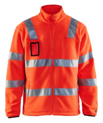 Afbeeldingen van BLÅKLÄDER Fleecejas 4833 High Vis rood 4XL