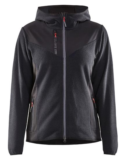 Afbeeldingen van BLÅKLÄDER Gebreid jack dames met softshell 5941 donkergrijs/zwart 3XL