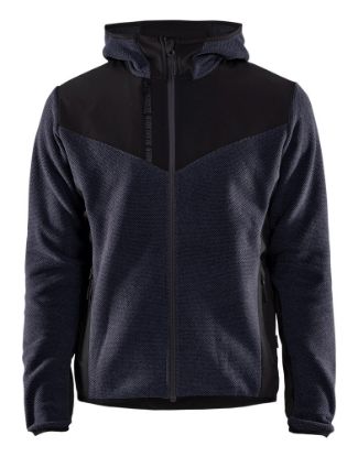Afbeeldingen van BLÅKLÄDER Gebreid jack met softshell 5940 donker marineblauw/zwart 3XL