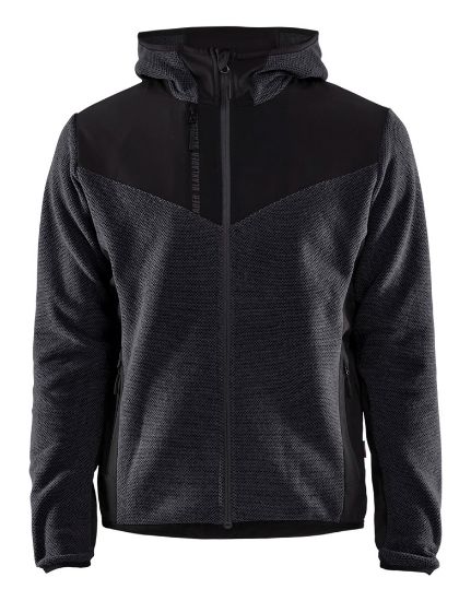 Afbeeldingen van BLÅKLÄDER Gebreid jack met softshell 5940 donkergrijs/zwart 4XL
