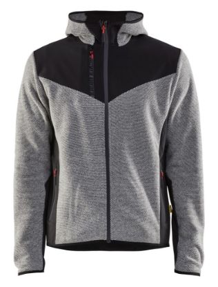 Afbeeldingen van BLÅKLÄDER Gebreid jack met softshell 5940 grijs mêlee/zwart XL