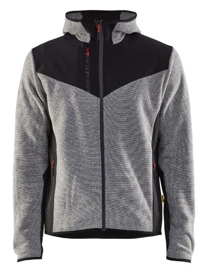 Afbeeldingen van BLÅKLÄDER Gebreid jack met softshell 5940 grijs mêlee/zwart S