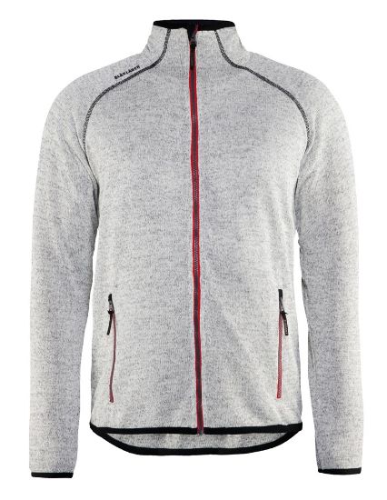 Afbeeldingen van BLÅKLÄDER Gebreid vest 4942 grijs mêlee/rood XS