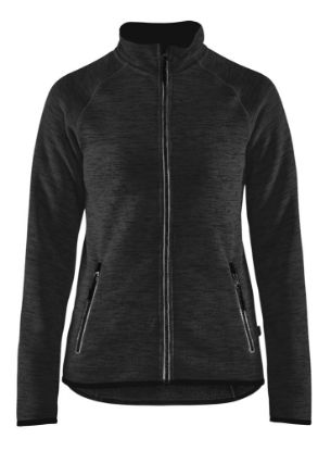 Afbeeldingen van BLÅKLÄDER Gebreid vest dames 4912 antraciet/wit XS