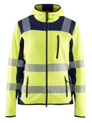 Afbeeldingen van BLÅKLÄDER Gebreid vest dames 4967 High Vis geel/marineblauw XL