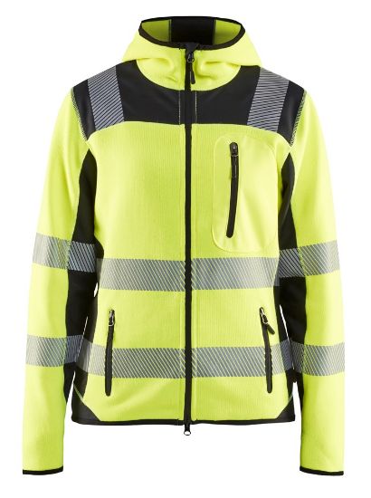 Afbeeldingen van BLÅKLÄDER Gebreid vest dames 4967 High Vis geel/zwart XS