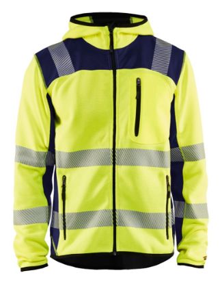 Afbeeldingen van BLÅKLÄDER Gebreid vest met capuchon 4923 High Vis geel/marineblauw M