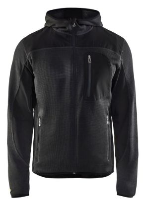Afbeeldingen van BLÅKLÄDER Gebreid vest met softshell 4930 donkergrijs/zwart S