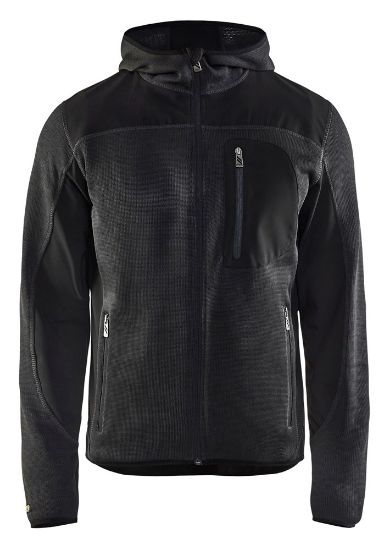 Afbeeldingen van BLÅKLÄDER Gebreid vest met softshell 4930 donkergrijs/zwart S