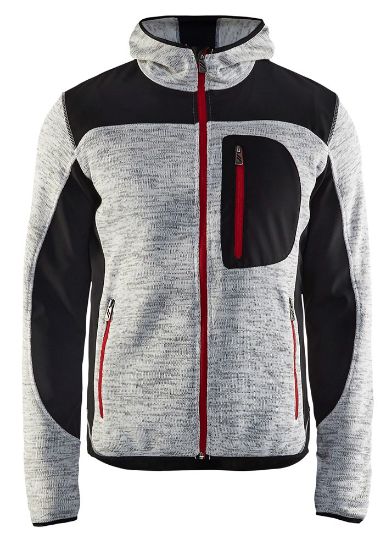 Afbeeldingen van BLÅKLÄDER Gebreid vest met softshell 4930 grijs mêlee/zwart S