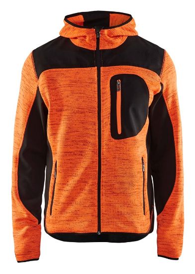 Afbeeldingen van BLÅKLÄDER Gebreid vest met softshell 4930 High Vis oranje/zwart 4XL