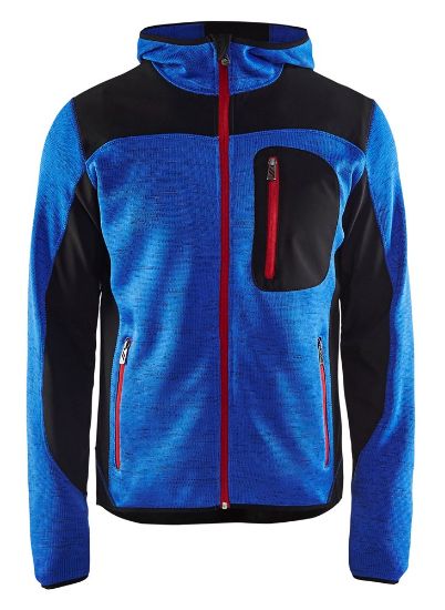 Afbeeldingen van BLÅKLÄDER Gebreid vest met softshell 4930 korenblauw/zwart M