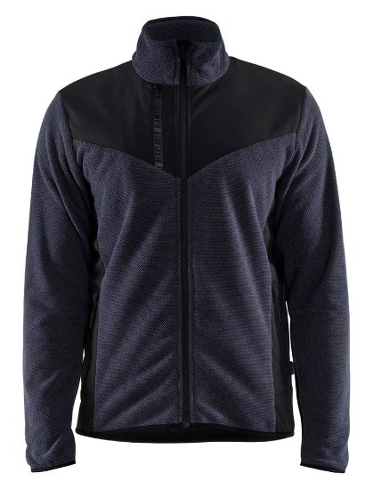 Afbeeldingen van BLÅKLÄDER Gebreid vest met softshell 5942 donker marineblauw/zwart XS