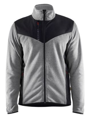 Afbeeldingen van BLÅKLÄDER Gebreid vest met softshell 5942 grijs mêlee/zwart 2XL