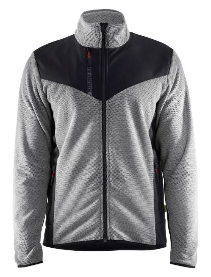 Afbeeldingen van BLÅKLÄDER Gebreid vest met softshell 5942 grijs mêlee/zwart M