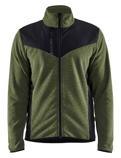 Afbeeldingen van BLÅKLÄDER Gebreid vest met softshell 5942 herfstgroen/zwart M