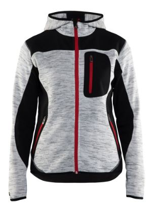 Afbeeldingen van BLÅKLÄDER Gebreid vest met softshell dames 4931 grijs mêlee/zwart 3XL