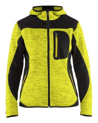 Afbeeldingen van BLÅKLÄDER Gebreid vest met softshell dames 4931 High Vis geel/zwart S