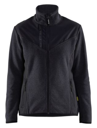 Afbeeldingen van BLÅKLÄDER Gebreid vest met softshell dames 5943 donkergrijs/zwart 3XL