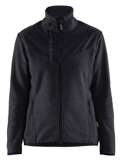 Afbeeldingen van BLÅKLÄDER Gebreid vest met softshell dames 5943 donkergrijs/zwart M