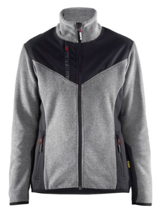 Afbeeldingen van BLÅKLÄDER Gebreid vest met softshell dames 5943 grijs mêlee/zwart L