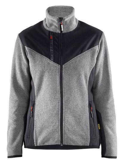Afbeeldingen van BLÅKLÄDER Gebreid vest met softshell dames 5943 grijs mêlee/zwart M