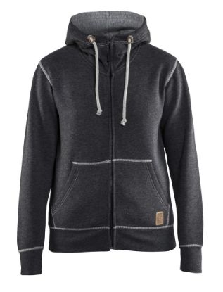 Afbeeldingen van BLÅKLÄDER Hooded sweatvest dames 3373 zwart mêlee S