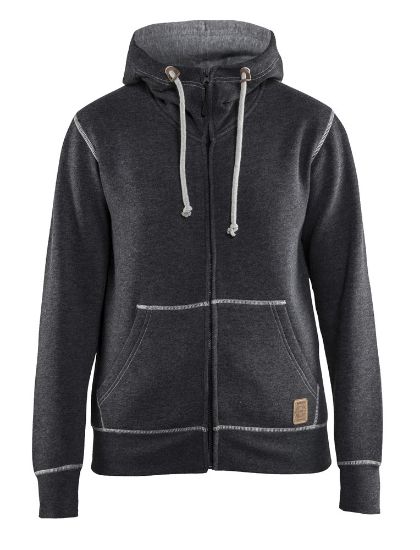 Afbeeldingen van BLÅKLÄDER Hooded sweatvest dames 3373 zwart mêlee XL