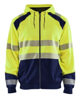 Afbeeldingen van BLÅKLÄDER Hoodie 3546 High Vis geel/marineblauw 2XL