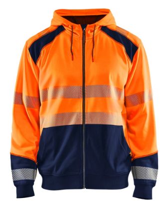 Afbeeldingen van BLÅKLÄDER Hoodie 3546 High Vis oranje/marineblauw 2XL