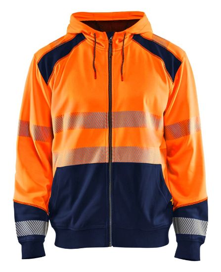 Afbeeldingen van BLÅKLÄDER Hoodie 3546 High Vis oranje/marineblauw M