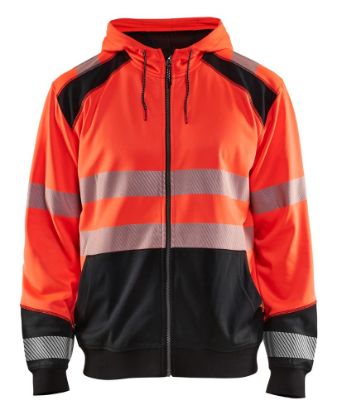 Afbeeldingen van BLÅKLÄDER Hoodie 3546 High Vis rood/zwart 4XL