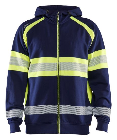 Afbeeldingen van BLÅKLÄDER Hoodie 3552 marineblauw/High Vis geel L