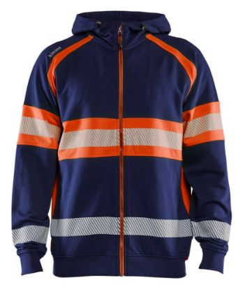 Afbeeldingen van BLÅKLÄDER Hoodie 3552 marineblauw/High Vis oranje 2XL