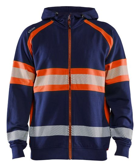 Afbeeldingen van BLÅKLÄDER Hoodie 3552 marineblauw/High Vis oranje M