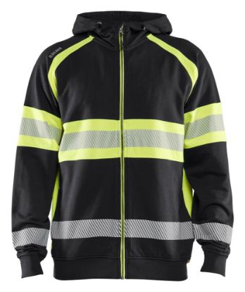 Afbeeldingen van BLÅKLÄDER Hoodie 3552 zwart/High Vis geel 3XL