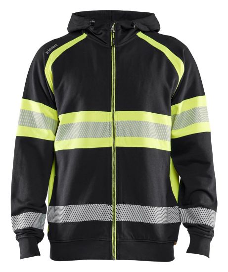 Afbeeldingen van BLÅKLÄDER Hoodie 3552 zwart/High Vis geel 2XL