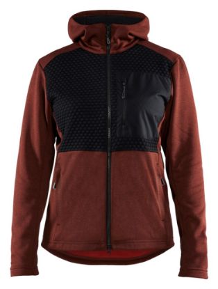 Afbeeldingen van BLÅKLÄDER Hoodie dames met hele rits 3542 gebrand rood/zwart 2XL