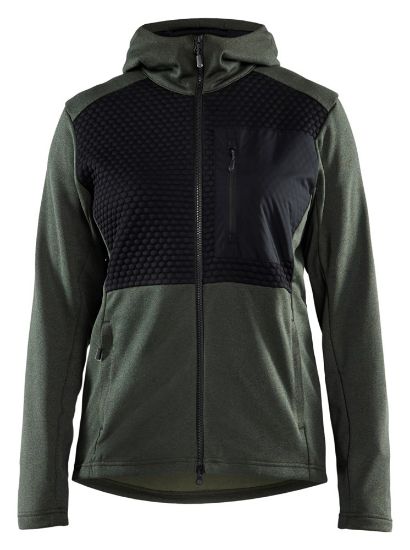 Afbeeldingen van BLÅKLÄDER Hoodie dames met hele rits 3542 herfstgroen/zwart L