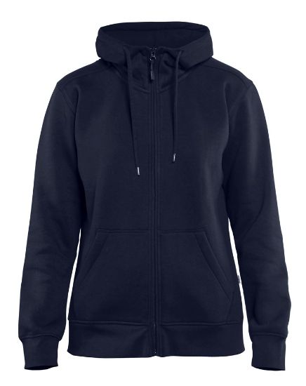 Afbeeldingen van BLÅKLÄDER Hoodie dames met rits 3395 marineblauw XS