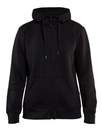 Afbeeldingen van BLÅKLÄDER Hoodie dames met rits 3395 zwart M
