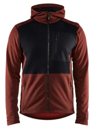 Afbeeldingen van BLÅKLÄDER Hoodie met hele rits 3540 gebrand rood/zwart 4XL