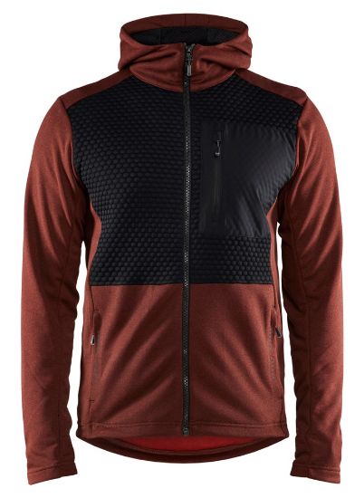 Afbeeldingen van BLÅKLÄDER Hoodie met hele rits 3540 gebrand rood/zwart M