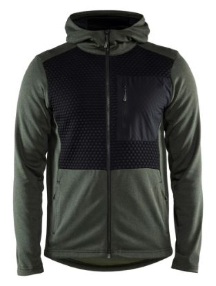 Afbeeldingen van BLÅKLÄDER Hoodie met hele rits 3540 herfstgroen/zwart 4XL
